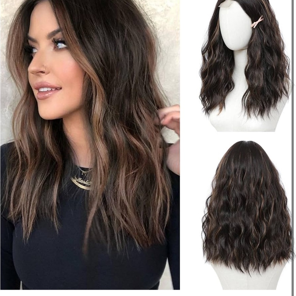 Brown Wavy Hair Extensions with Natural Volume